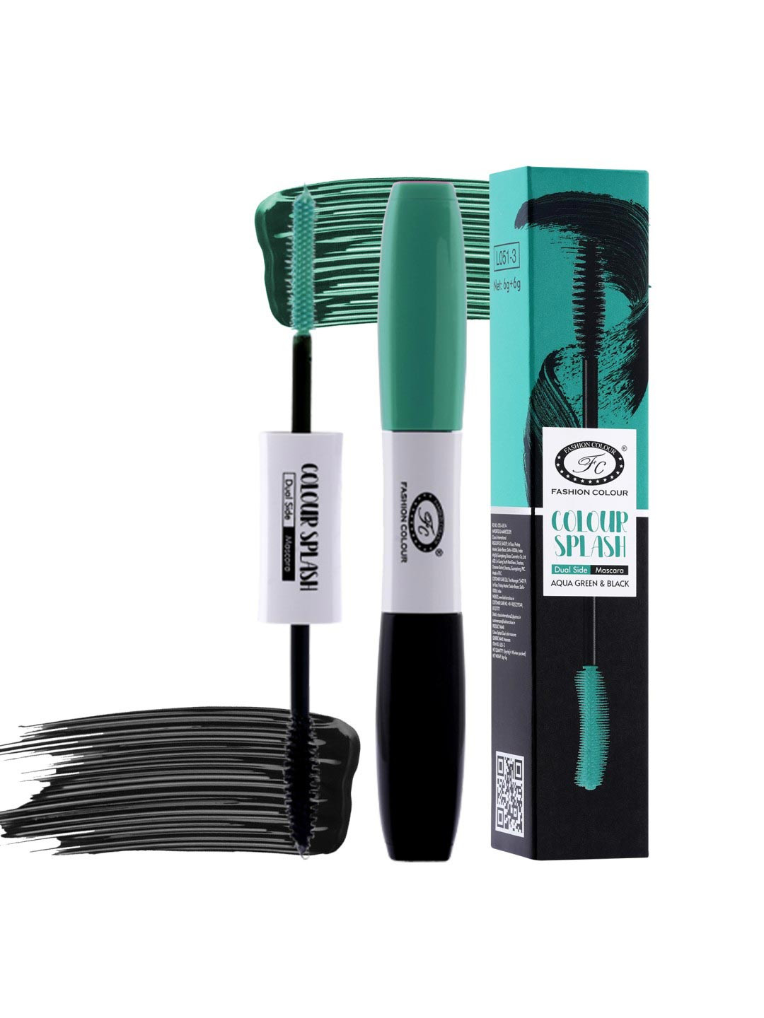 Fashion Colour Colour Splash Dual Side Mascara - Aqua Green & Black
