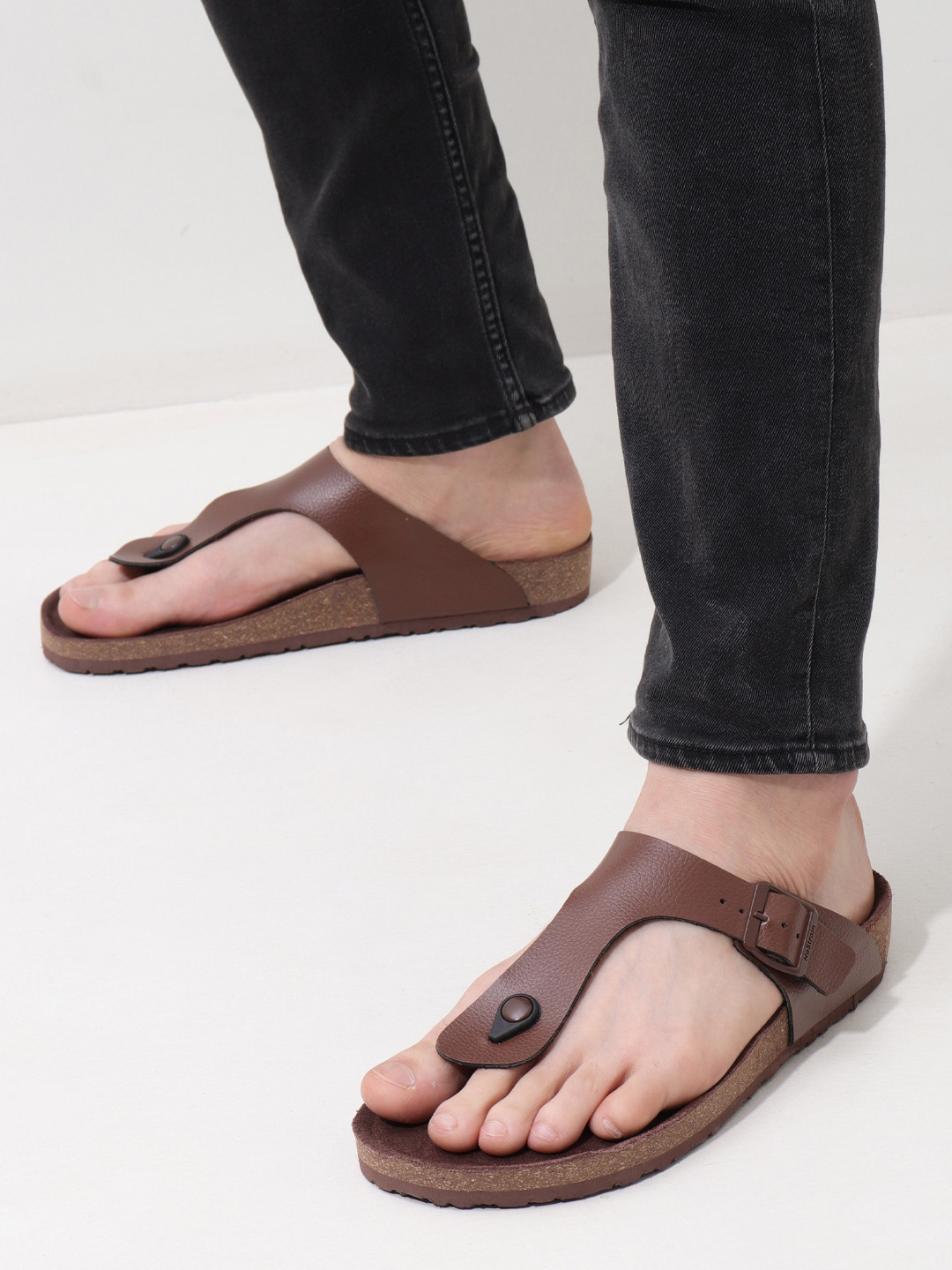 NoStrain Men Thong Cork Sandals