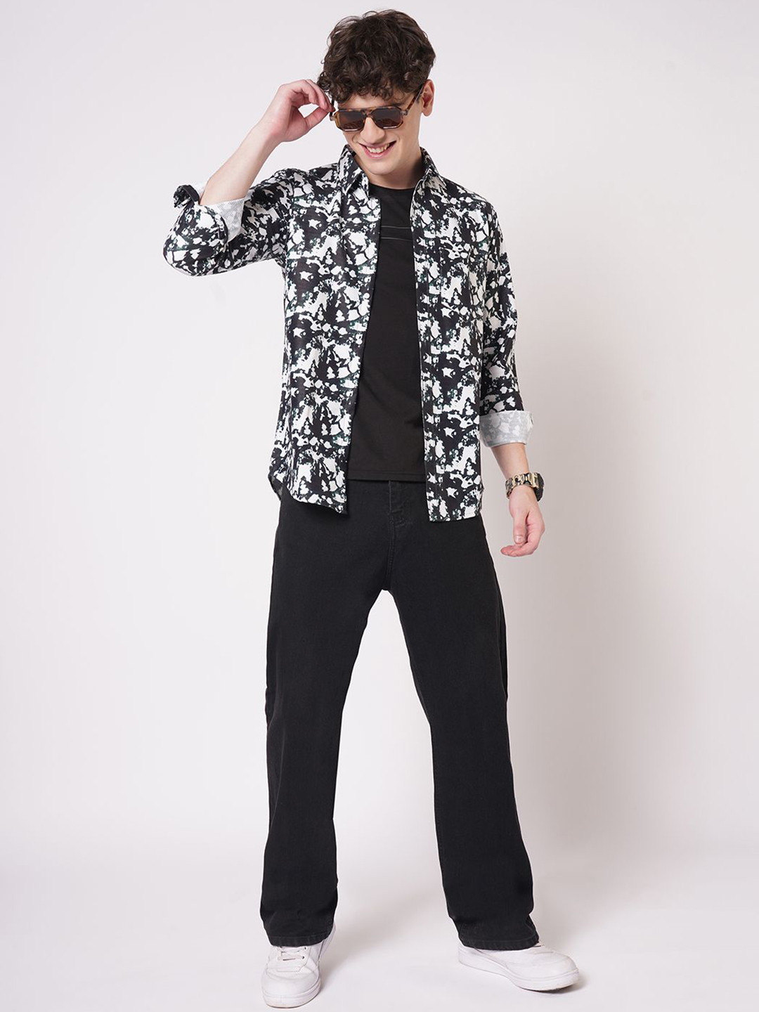 TRYBUY.IN Men Modern Opaque Printed Party Shirt