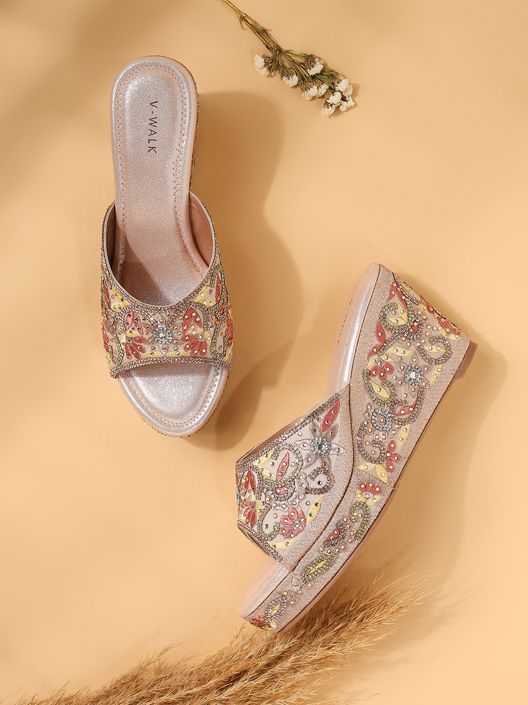 V-WALK Embellished Party Platform Sandals