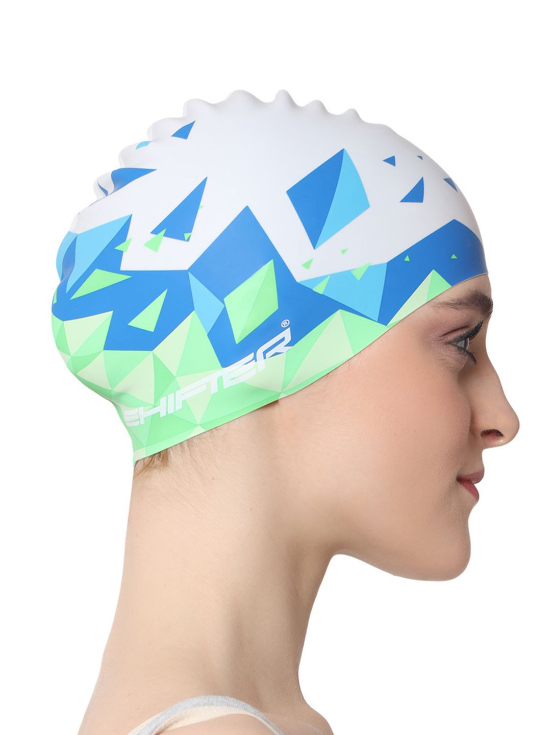 SHIFTER Geomtric Printed Silicone Swimming Cap