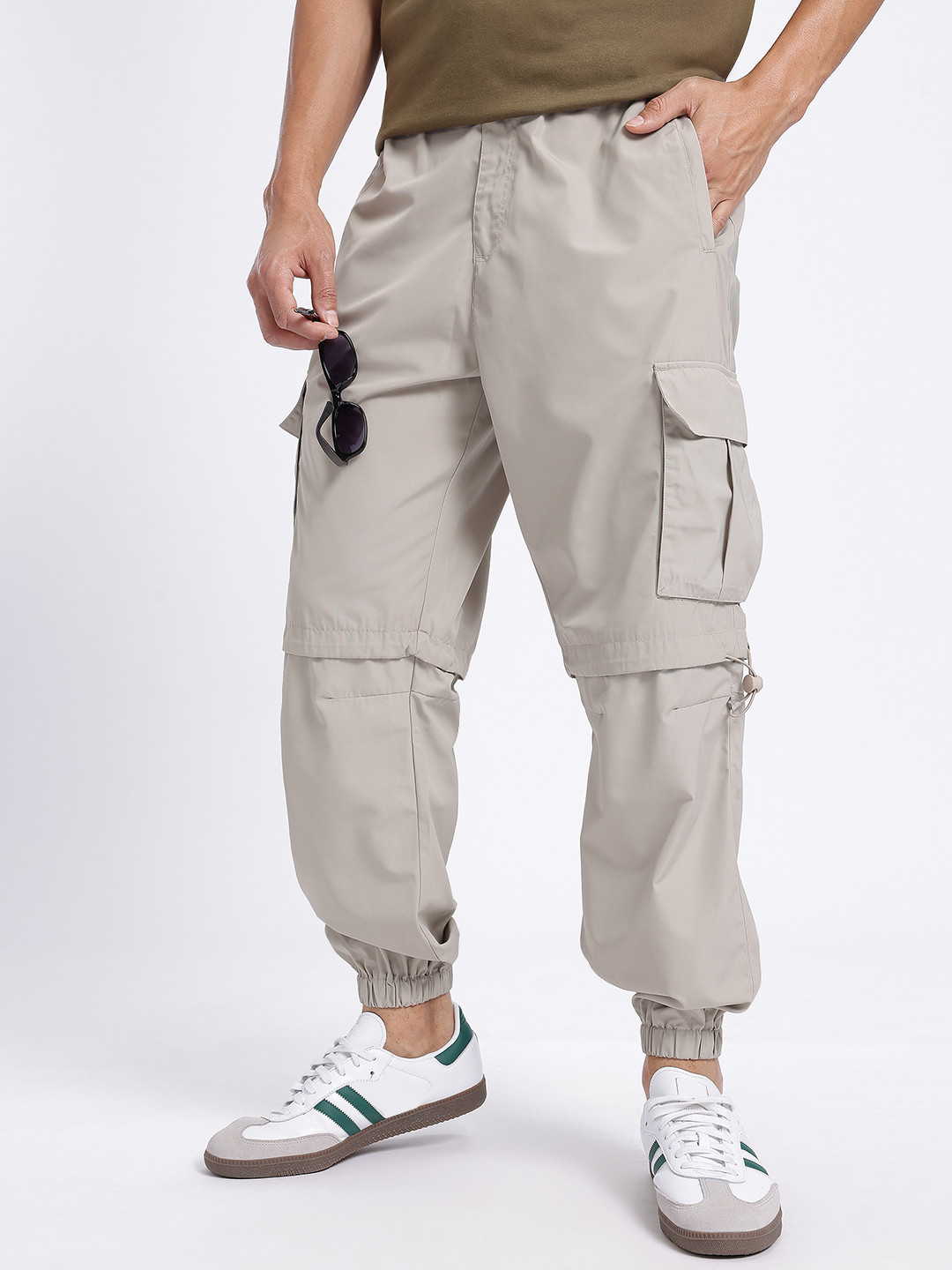 glitchez Men Loose Fit Convertible Cargo Joggers