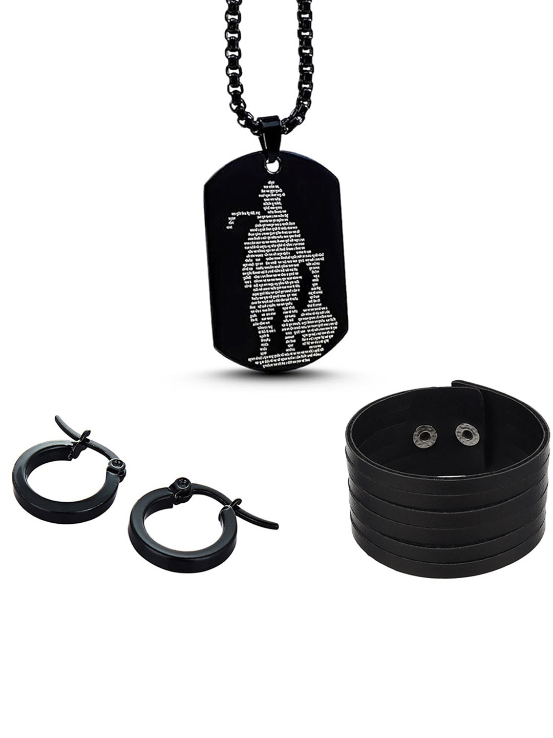 The Roadster Lifestyle Co Men Goldnera Bold & Powerful Pendant Jewellery Set