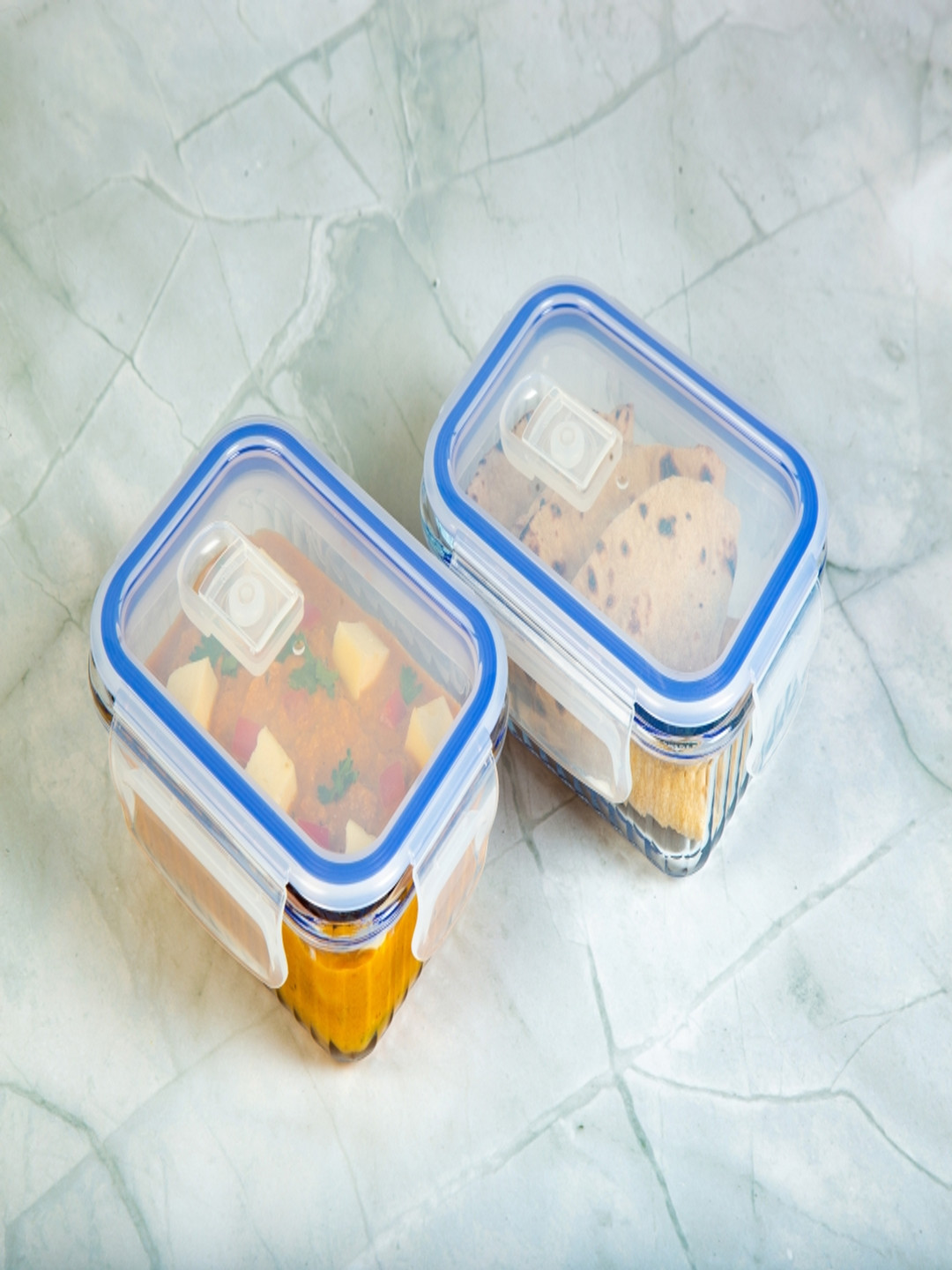 Truly Eco Smart Living Retail Transparent Glass Dishwasher Safe 2 Piece Clip-On Fridge Container-370ml