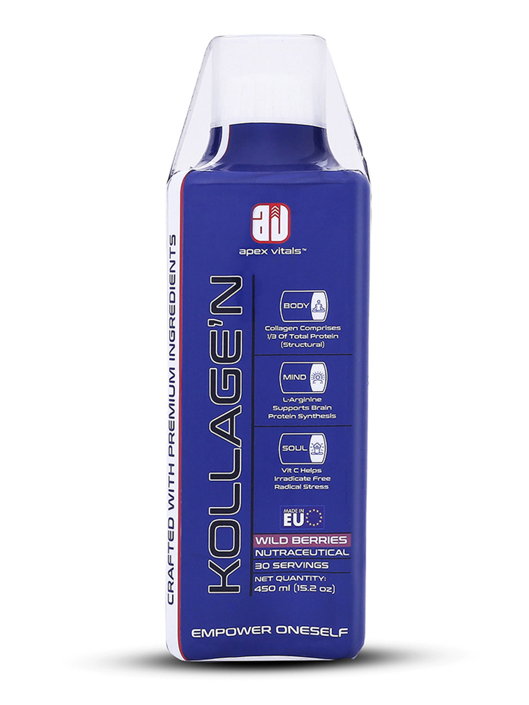 Apex Vitals Kollagen Type 1 & 3 Collagen Liquid For Skin & Joint - Wild Berries - 450 ml