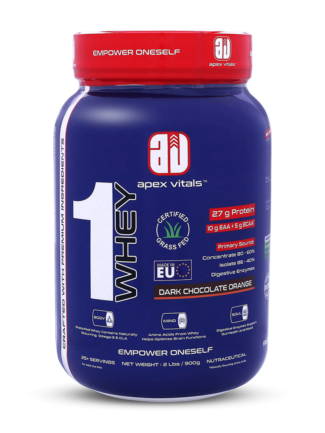 Apex Vitals 1 Whey Protein- 900 g- Dark Chocolate Orange