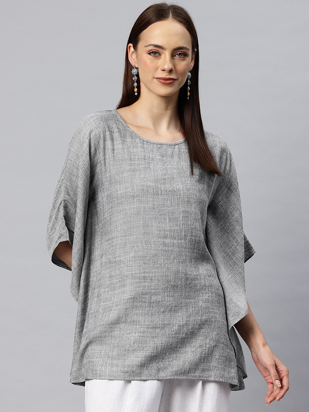 Cottinfab Kimono Sleeve Kaftan Longline Top