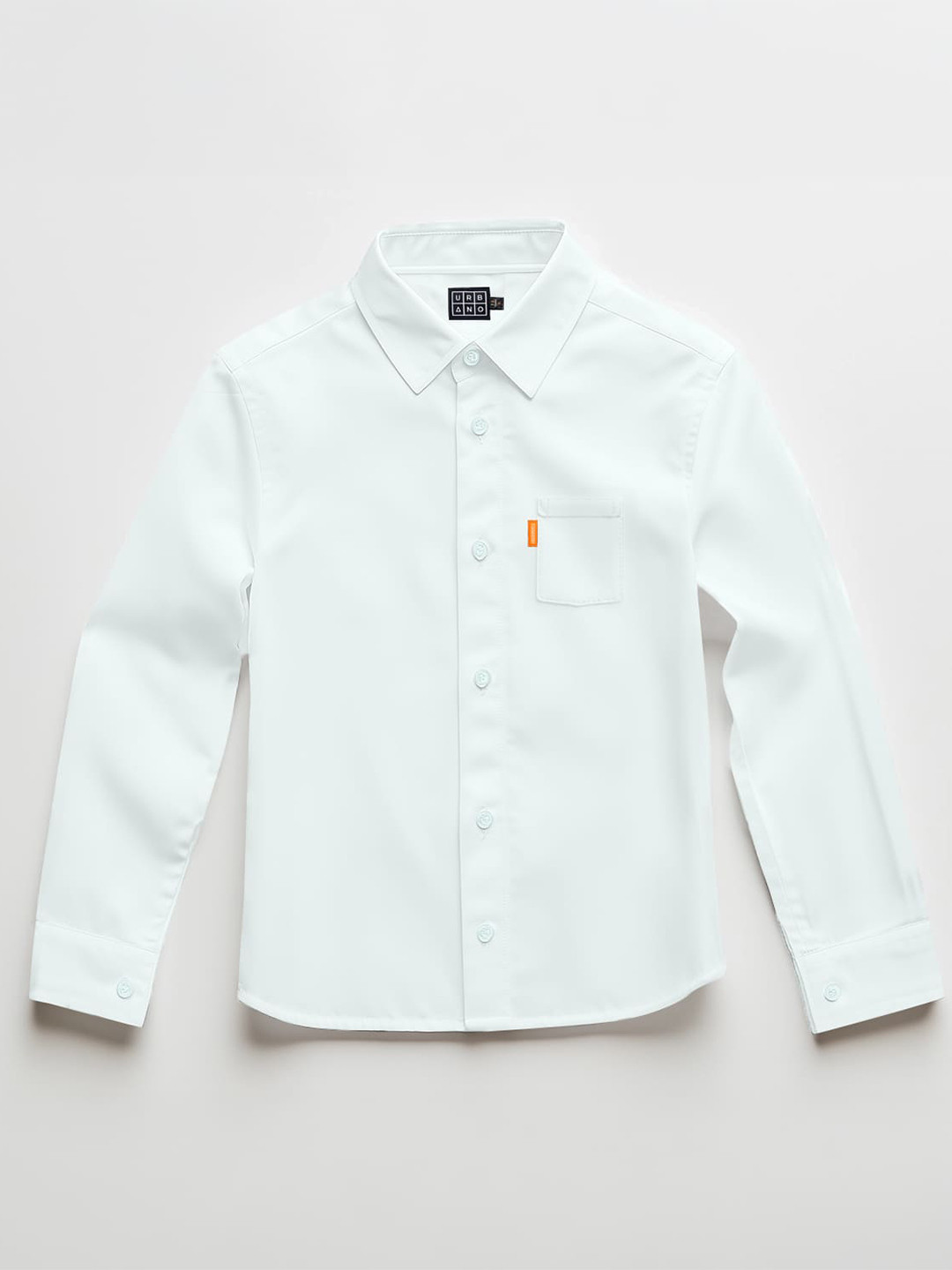 Urbano Juniors Boys Pastel Blue Cotton Long Sleeve Regular Fit Casual Solid Shirt