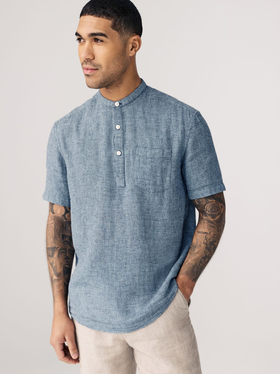 NEXT Cotton Linen Textured Shirt