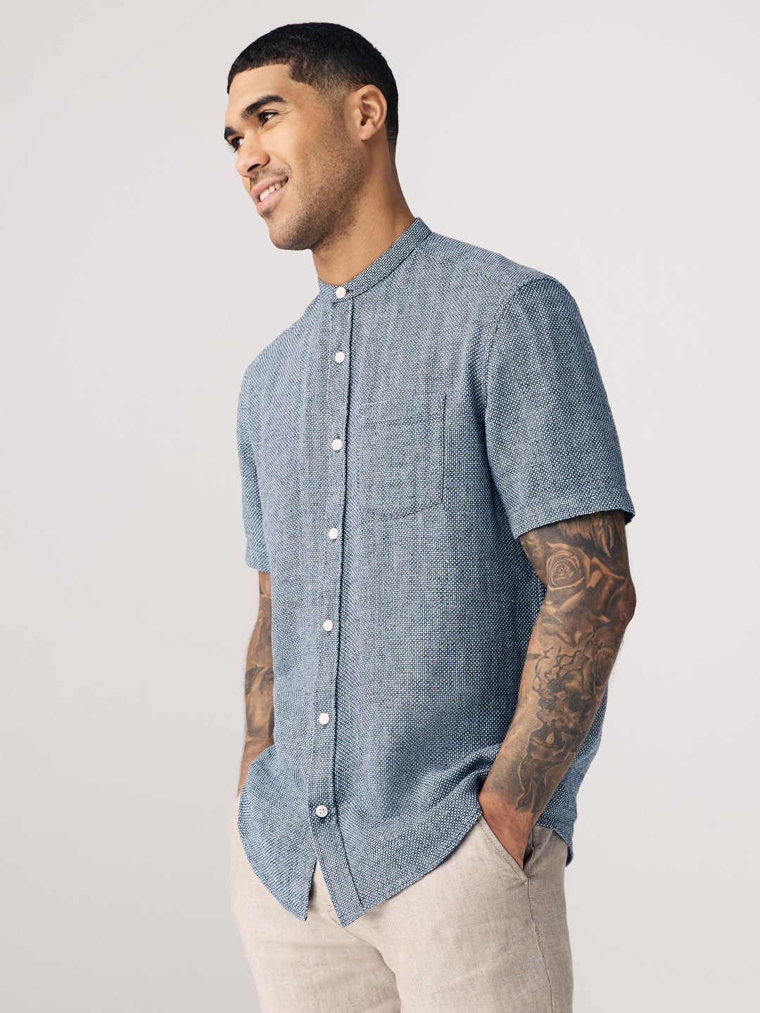 NEXT Cotton Linen Textured Shirt