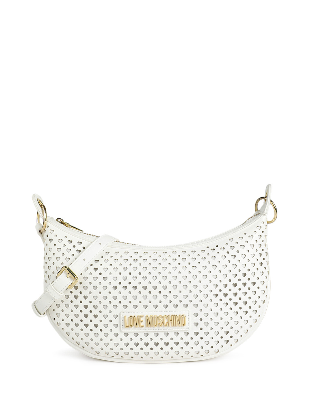 LOVE MOSCHINO Cut Work Detailed Brand Logo Embossed Structured Shoulder Bag