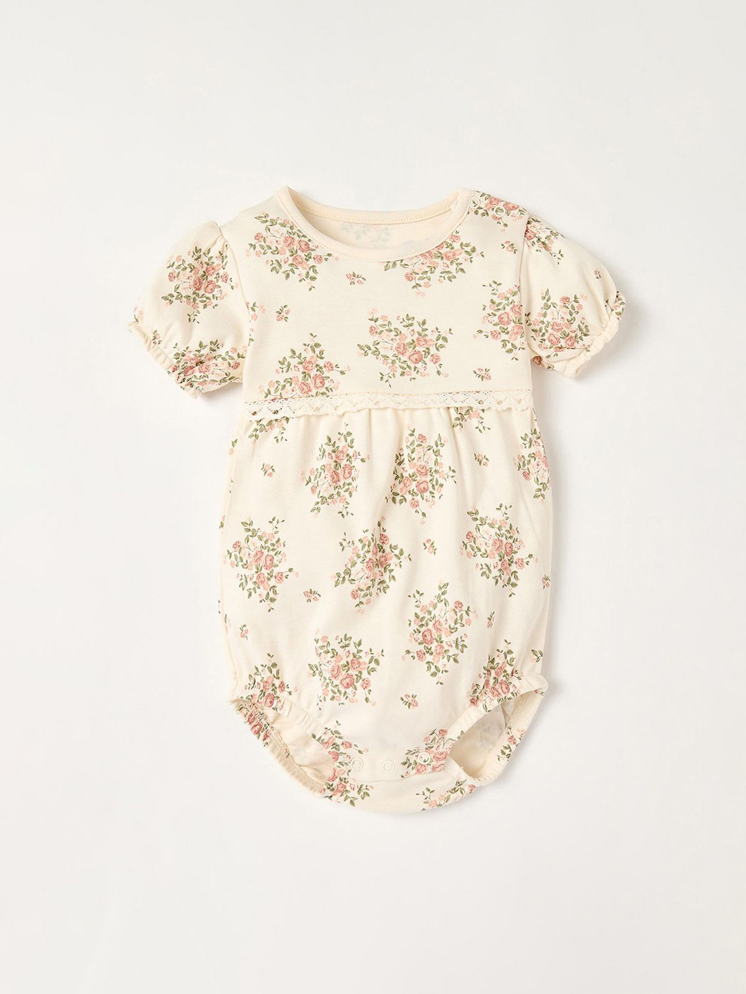 Juniors by Babyshop Girls Floral Printed Bodysuit With Snap Button Closure