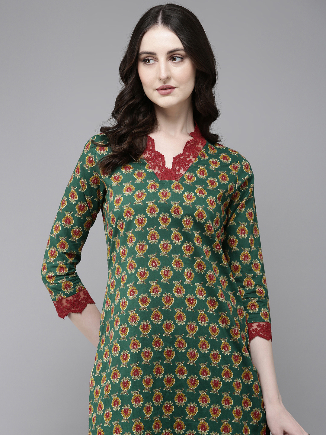 Stellaxmi 24 Ethnic Motifs Printed Pure Cotton Kurta with Trousers