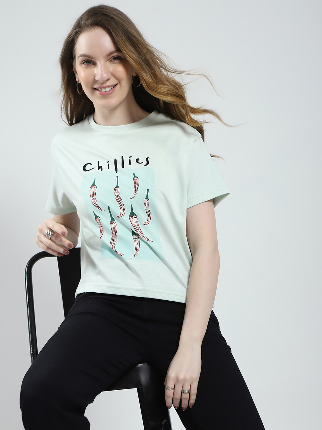 Monte Carlo Printed Drop-Shoulder Sleeves Relaxed Fit T-shirt