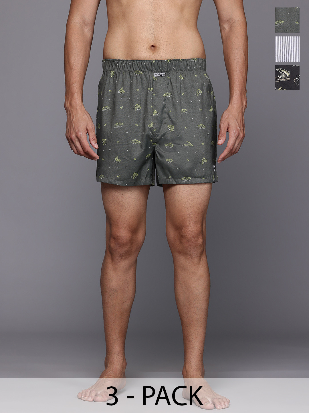 Columbia Men Pack of 3 Printed PFG Woven Boxers
