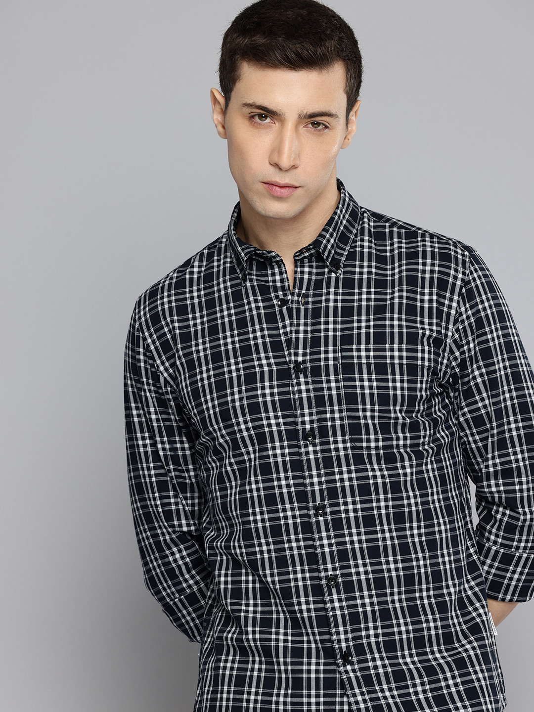 Flying Machine Checked Pure Cotton Casual Shirt