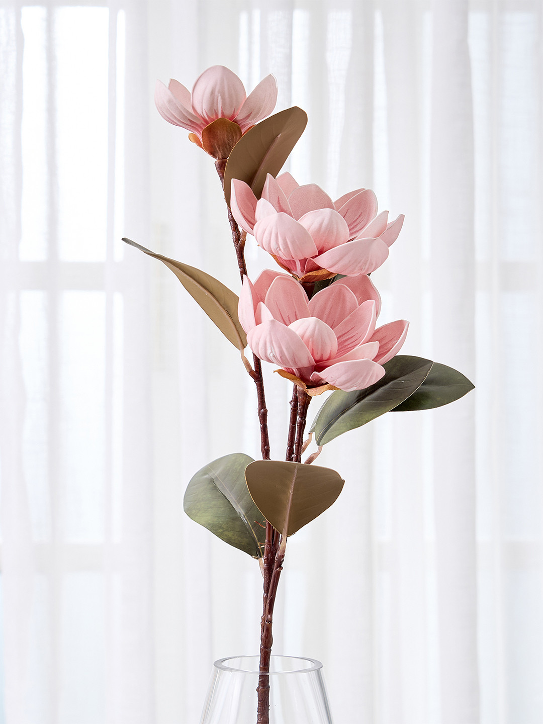 Home Centre Pink 1 Pieces Magnolia Artificial Flower