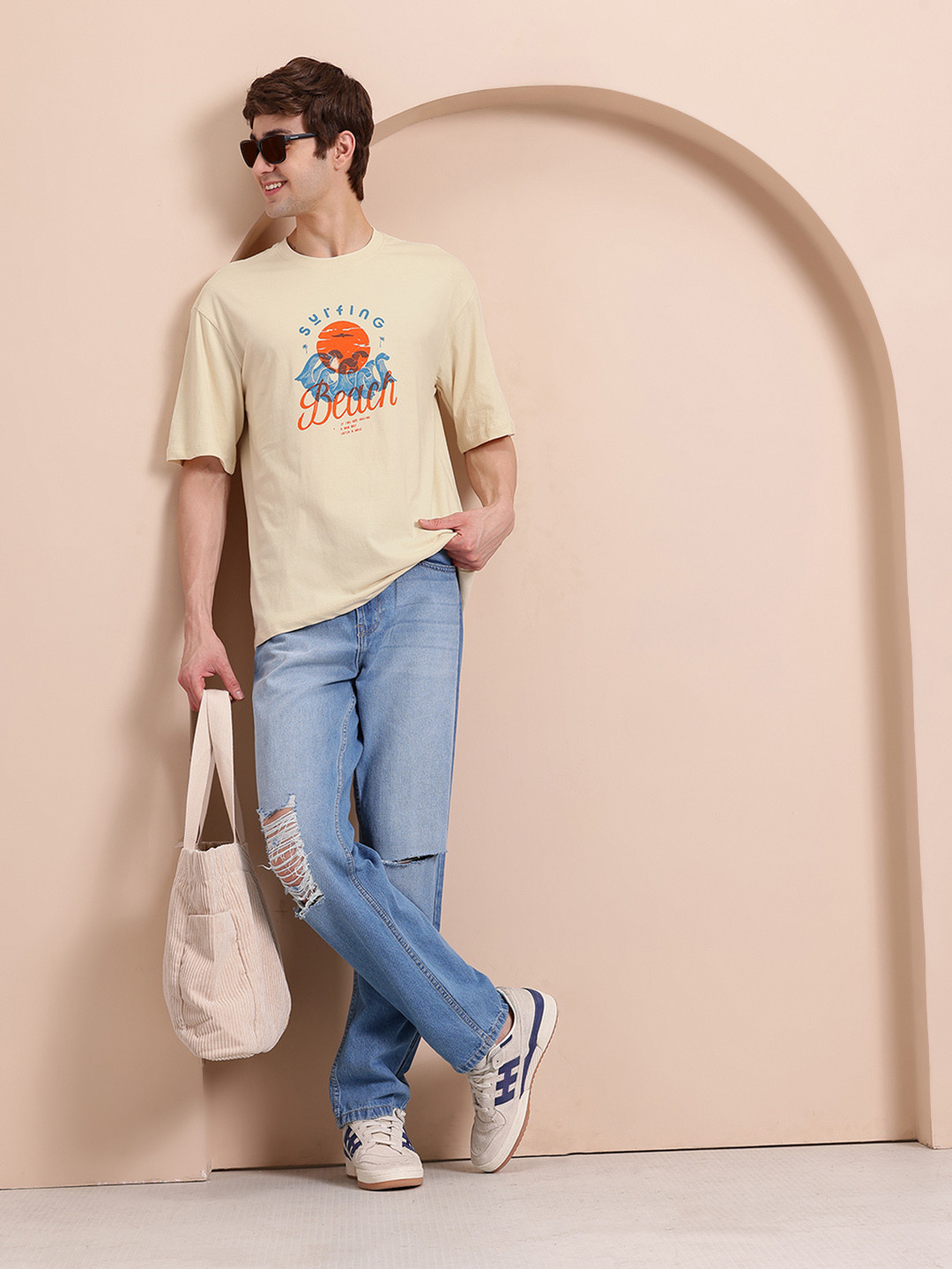 Mast & Harbour Printed Pure Cotton T-shirt