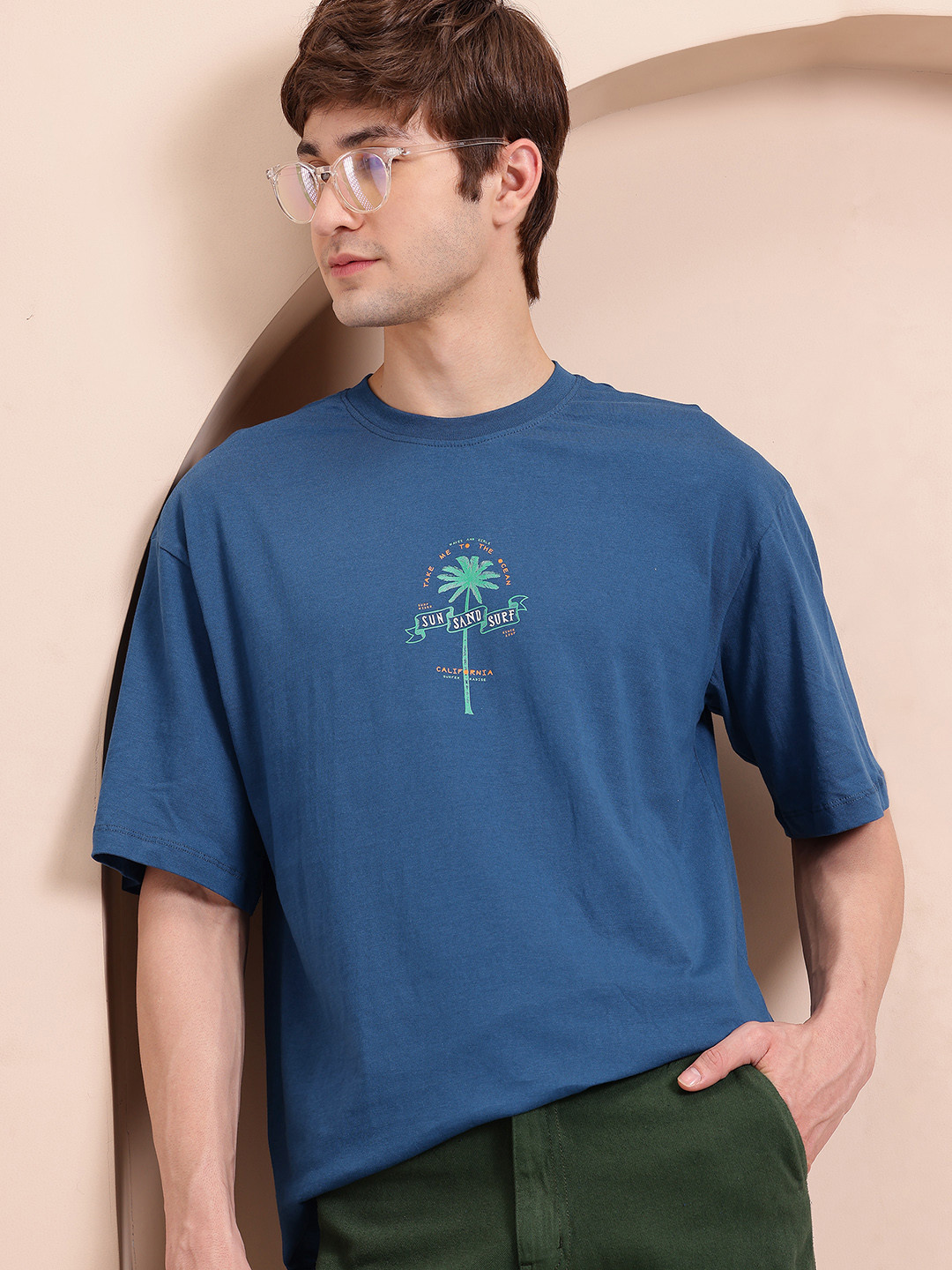 Mast & Harbour Printed Pure Cotton T-shirt