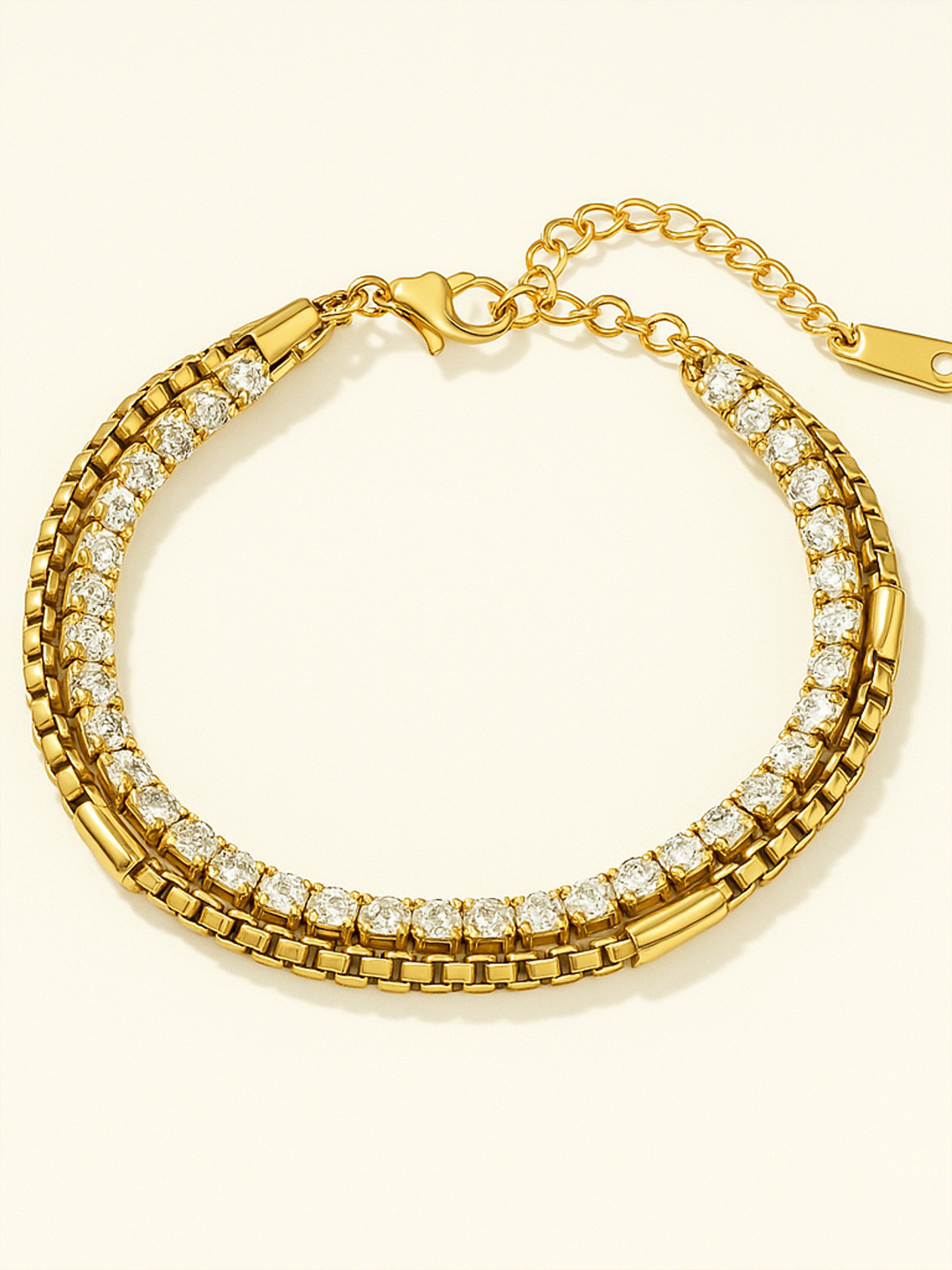 ZAISHA 18k Gold-Plated Layered Zirconia Tennis Bracelet