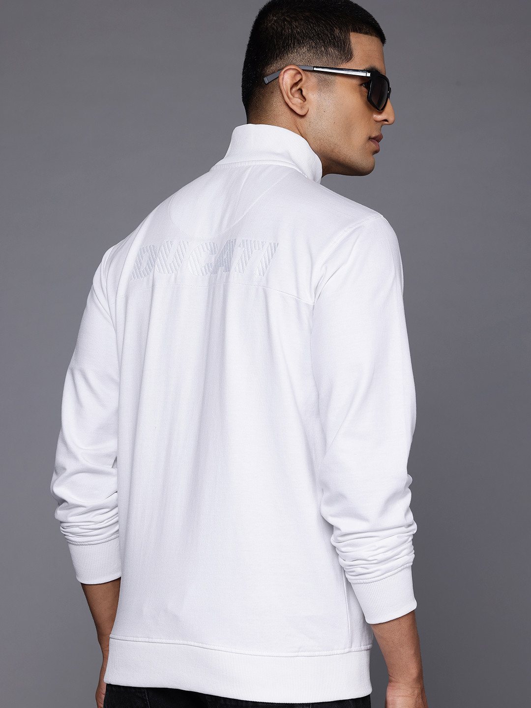 Ducati Brand Logo Embroidered Detail Mock Collar Pullover