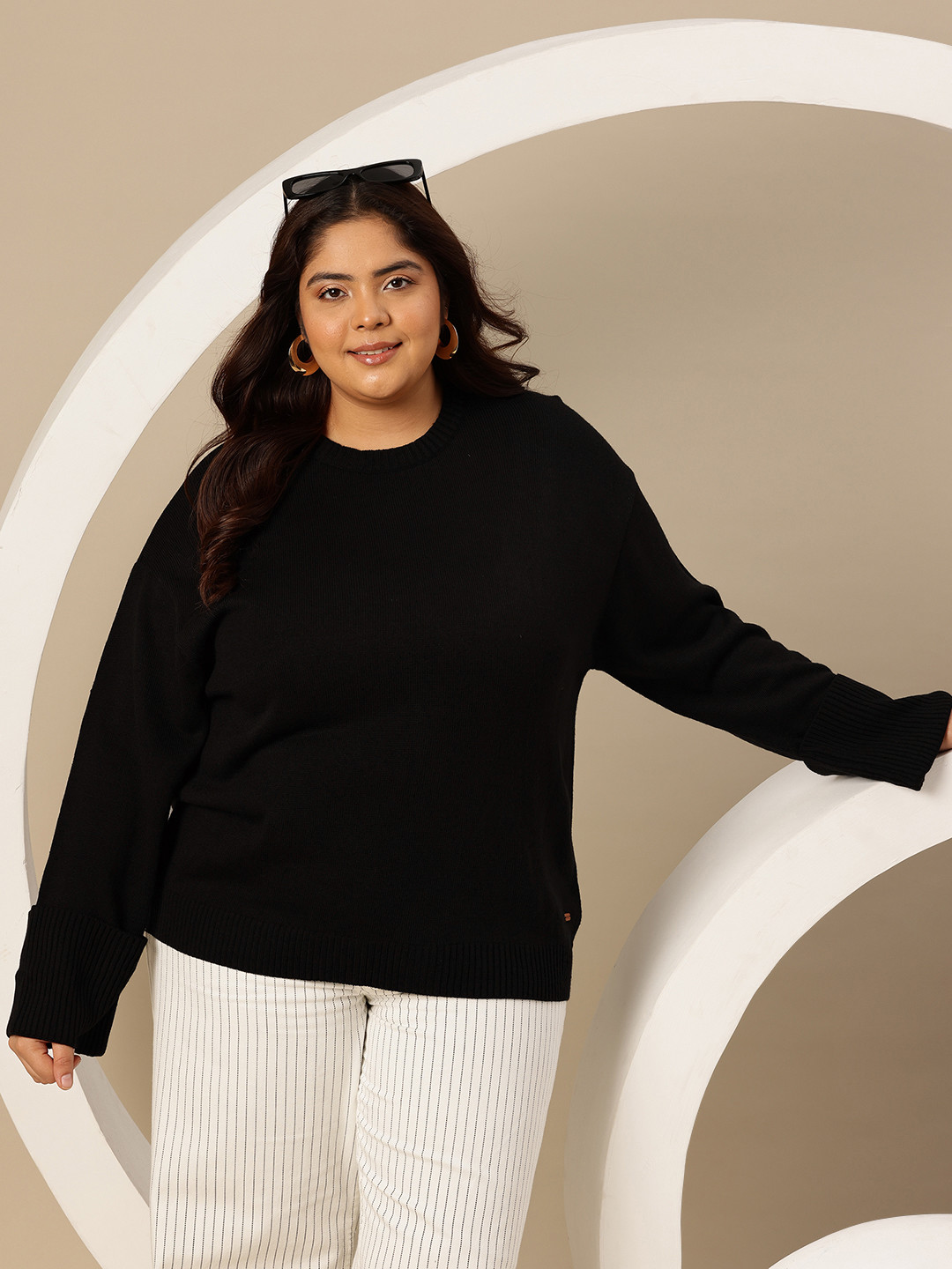 Sztori Plus Size Drop-Shoulder Sleeves Sweater