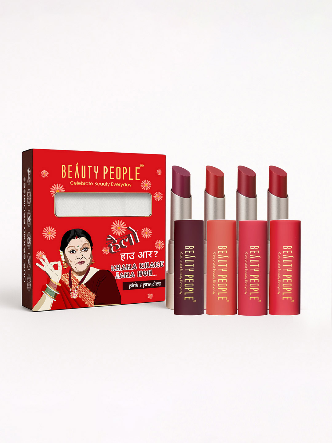 Beauty People Desi Diva Matte Lipstick Set 15.2 gm Reds & Maroons
