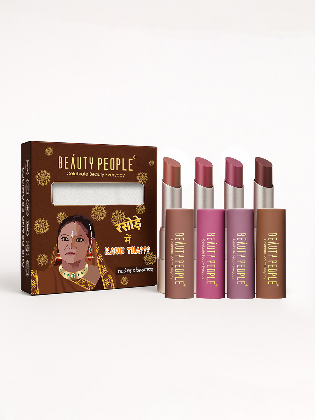 Beauty People Desi Diva Matte Lipstick Set 15.2 gm Browns & Nudes