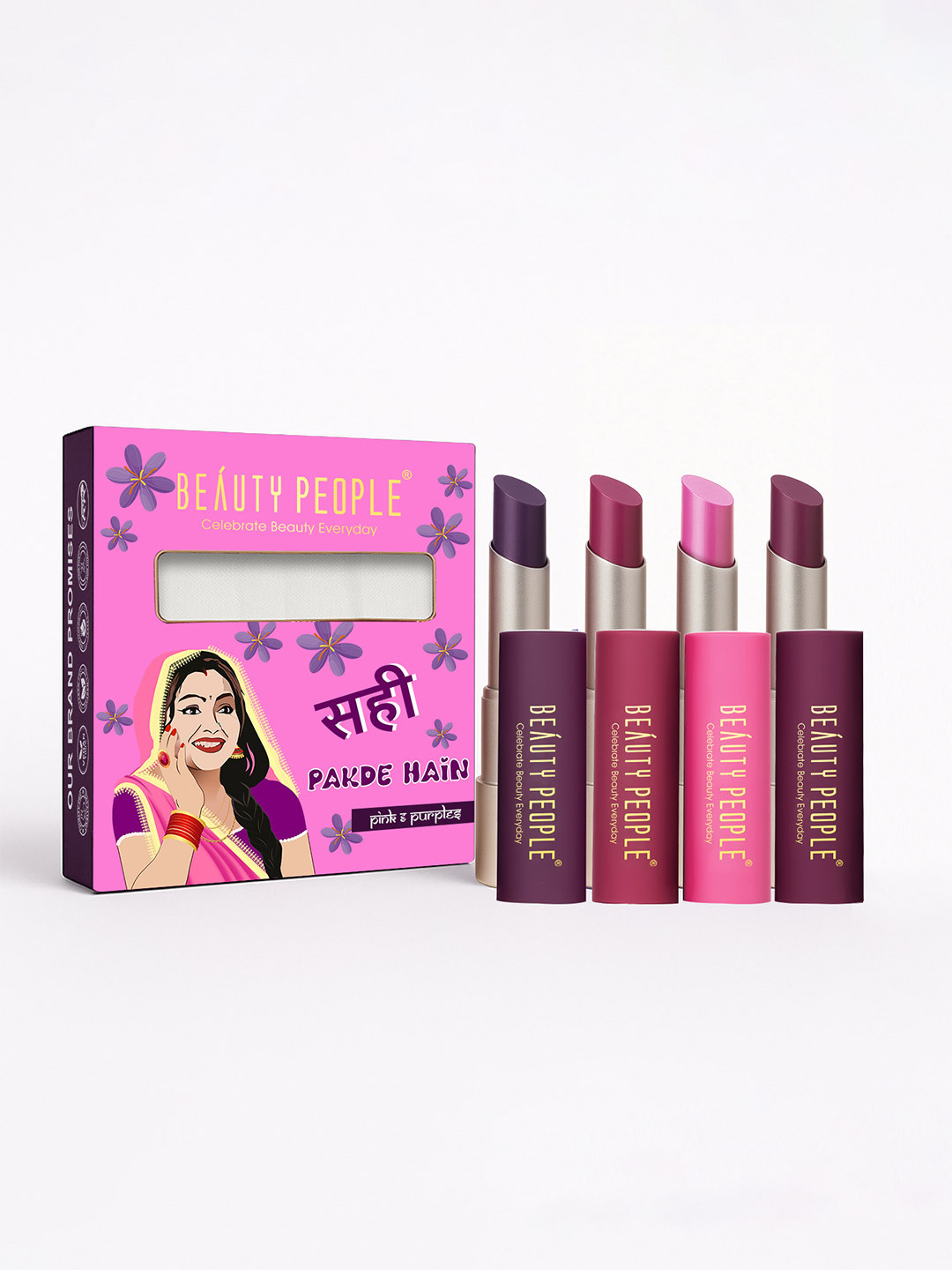 Beauty People Desi Diva Matte Lipstick Set 15.2 gm Pinks & Purples