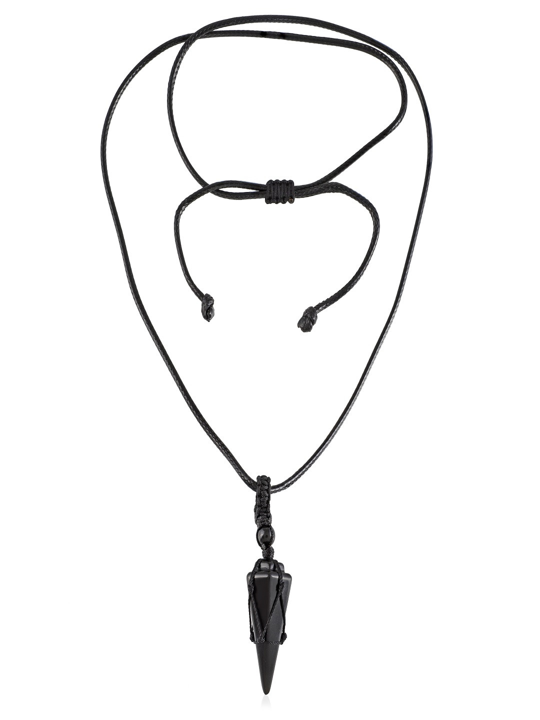 Nirvana Stainless Steel Triangular Onyx Pendant