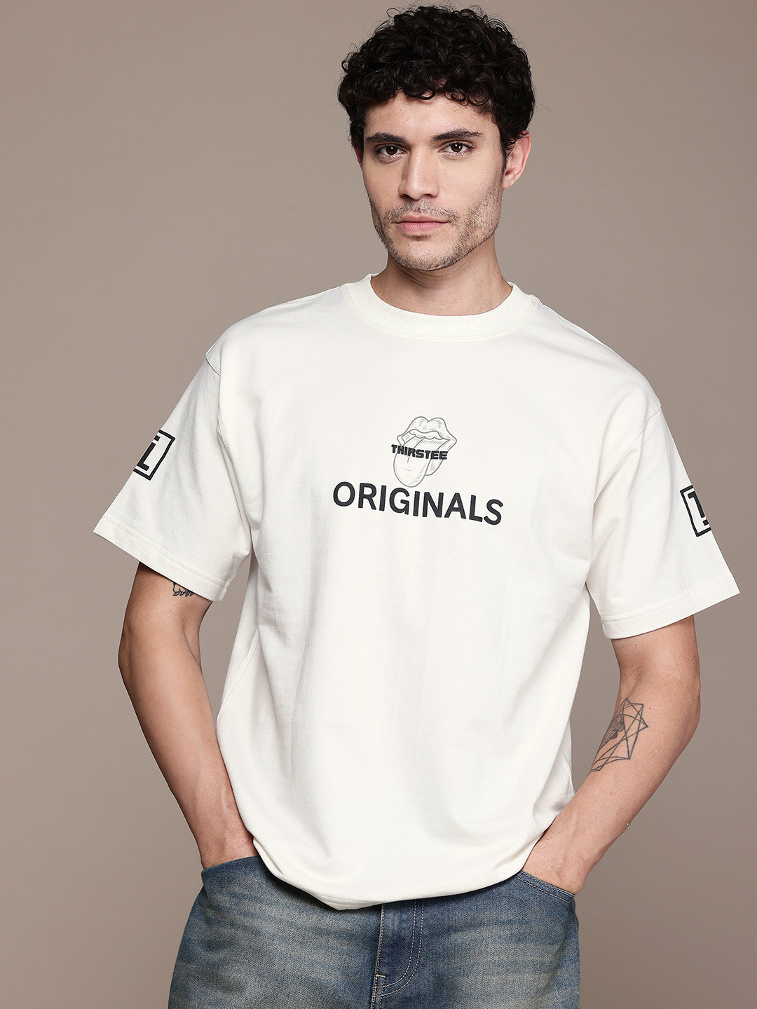 ZORI WORLD Unisex Typography Puff Printed T-shirt