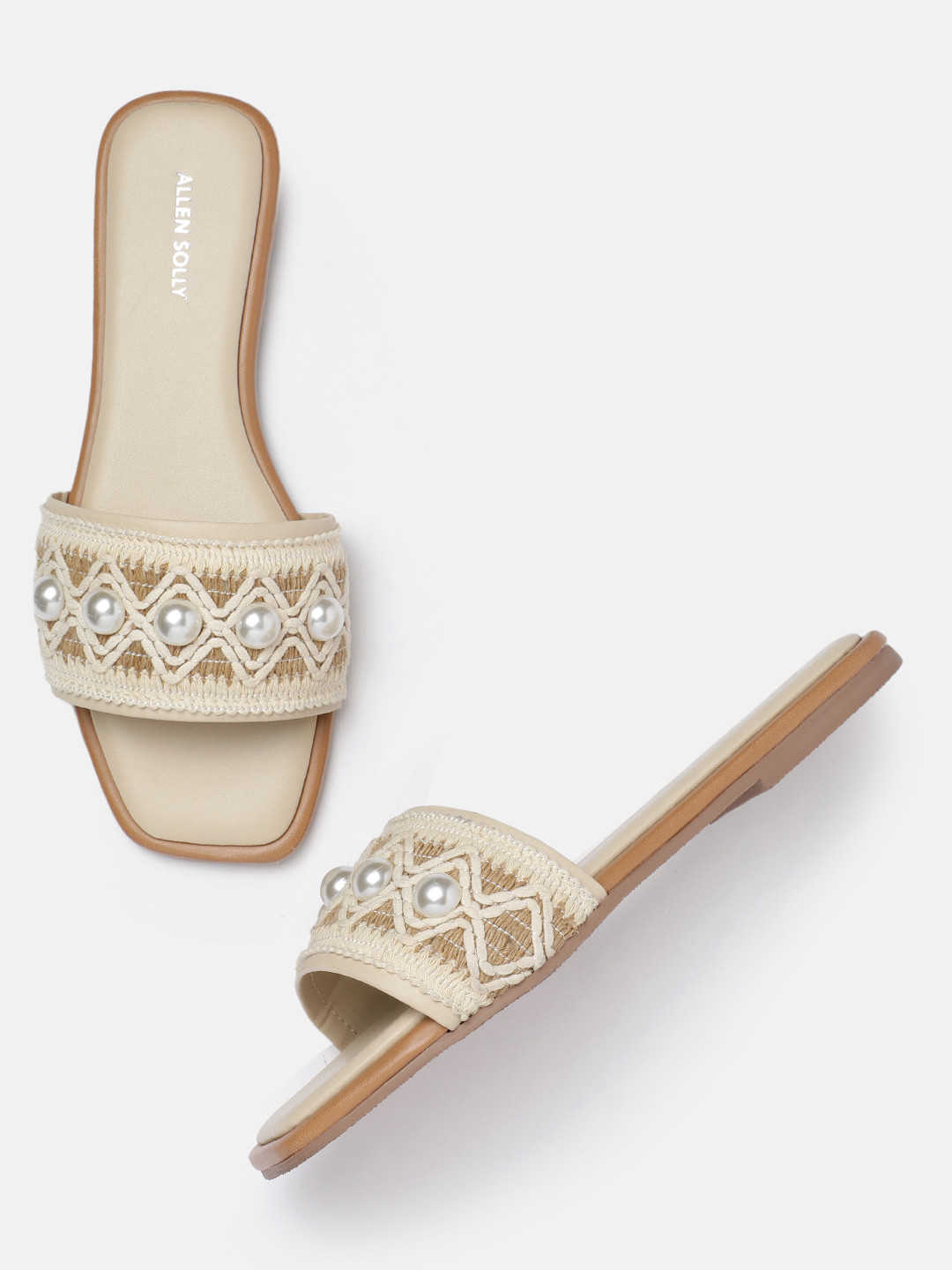 Allen Solly Women Crochet Open Toe Flats