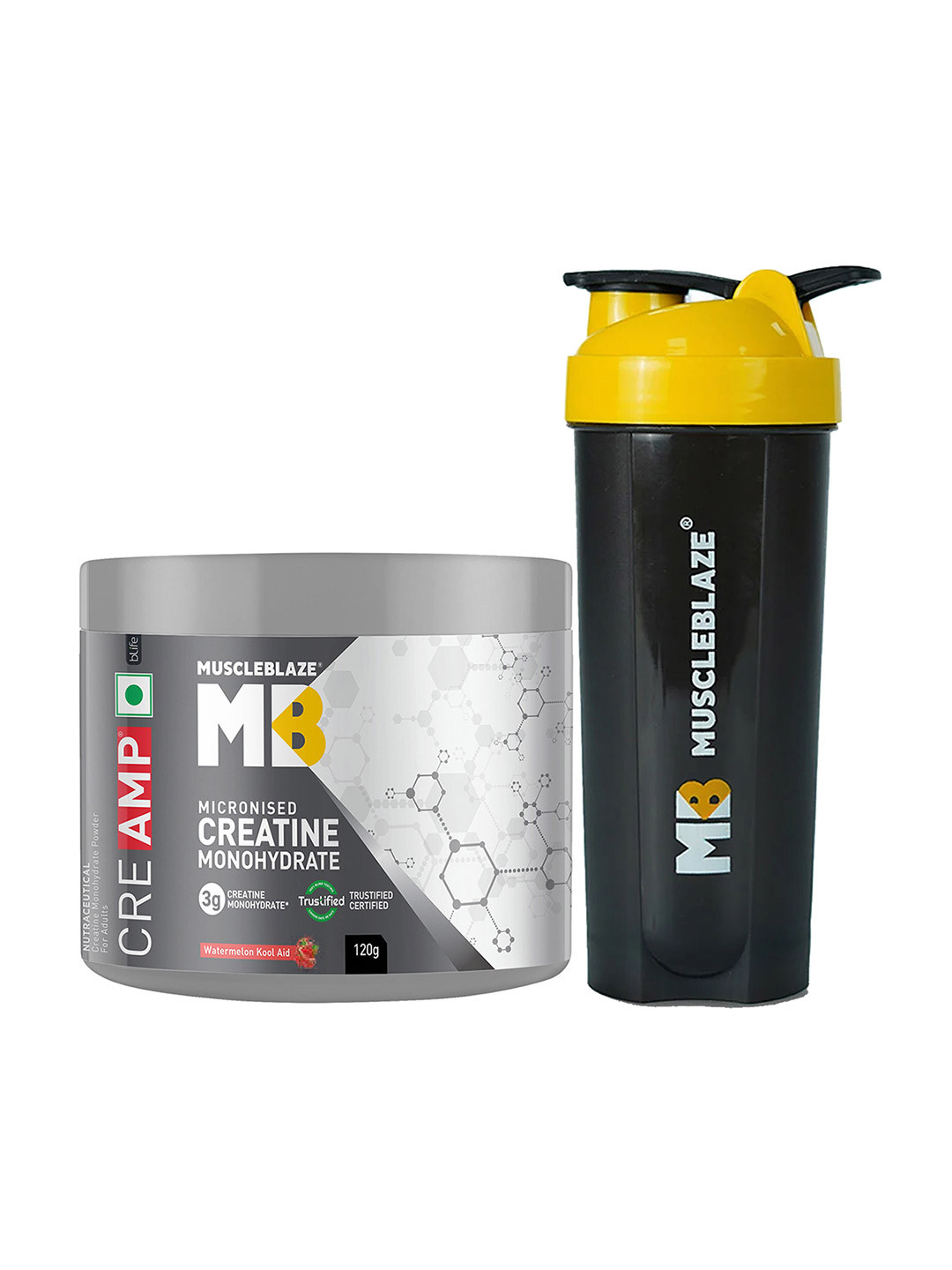 MuscleBlaze  Creatine Monohydrate CreAMP - 100 g -Watermelon Kool Aid With Shaker - 650 ml