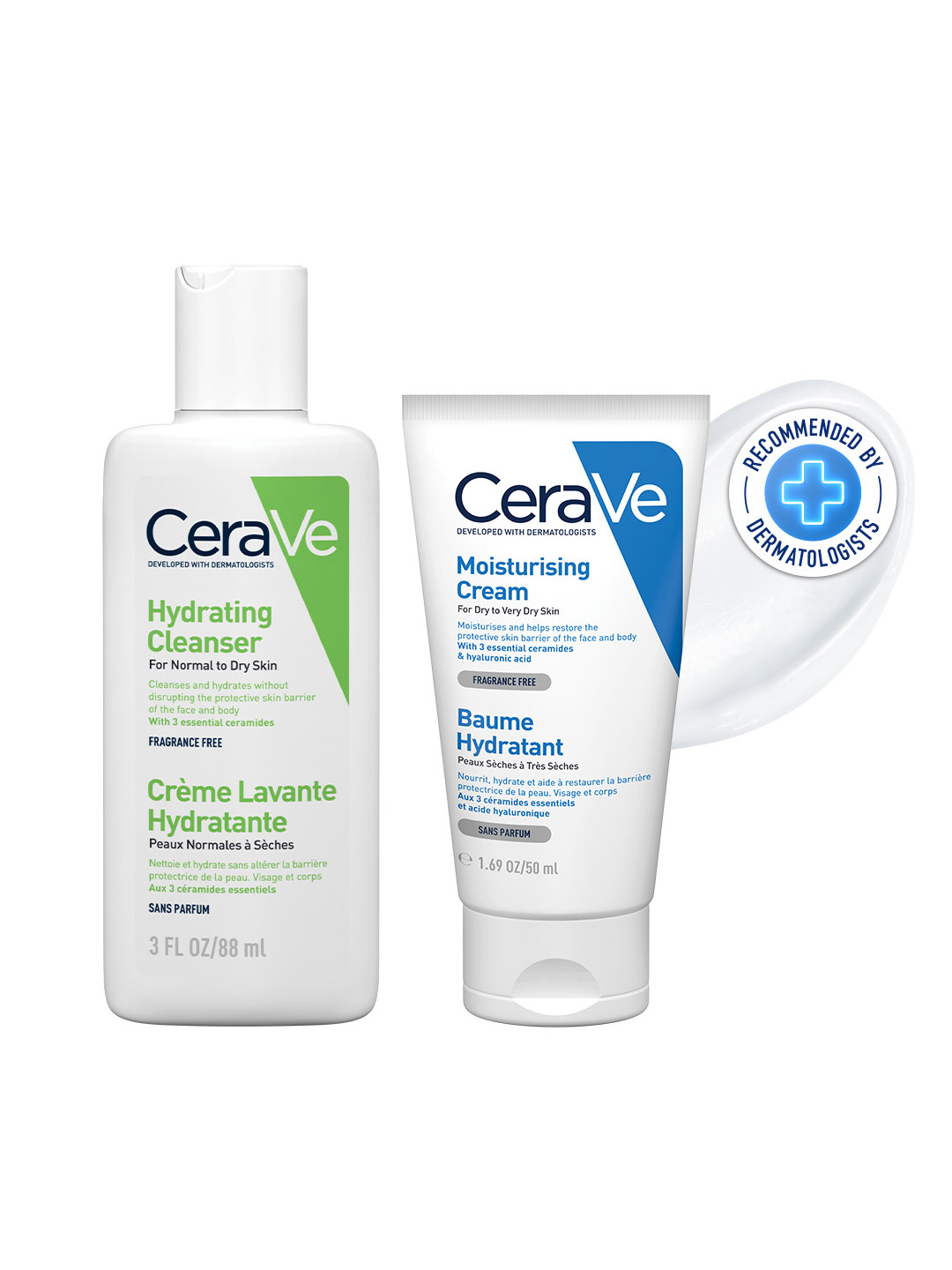 CeraVe Facewash & Moisturizer Combo with Ceramides - Skincare Routine - Normal To Dry Skin
