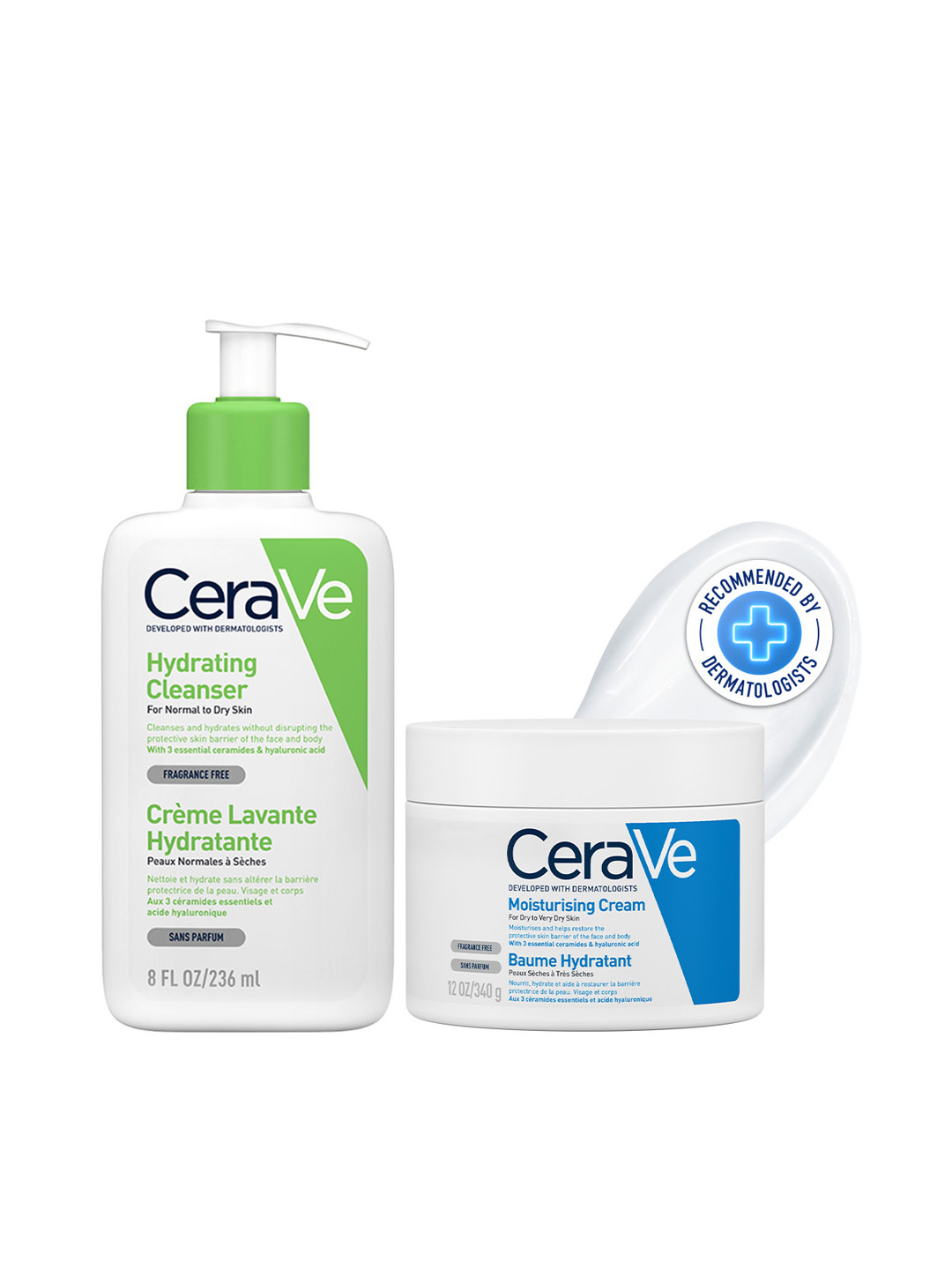 CeraVe Facewash & Moisturizer Combo with Ceramides - Skincare Routine - Normal To Dry Skin