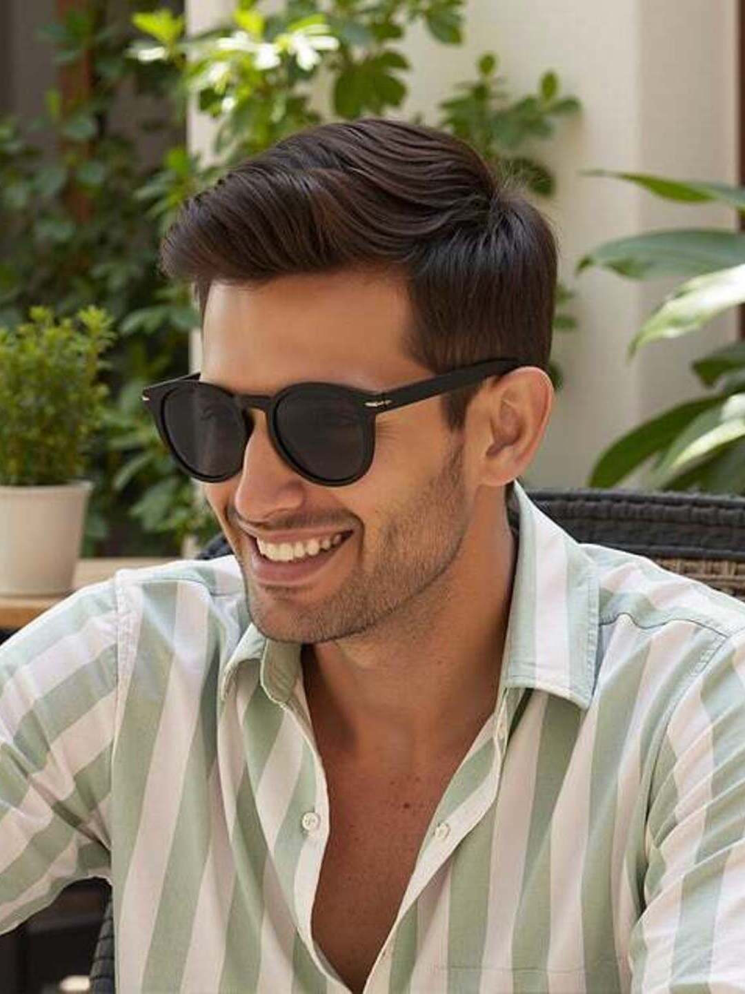 Vincent Chase Unisex Round Sunglasses with Polarised and UV Protected Lens 228744-Grey