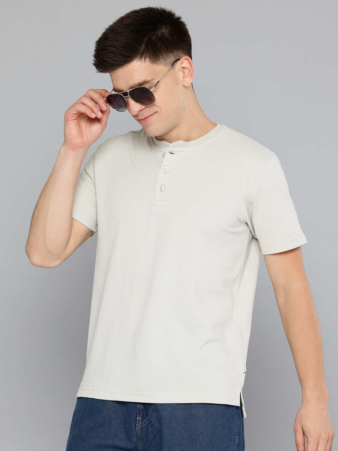 Flying Machine Men Henley Neck T-shirt