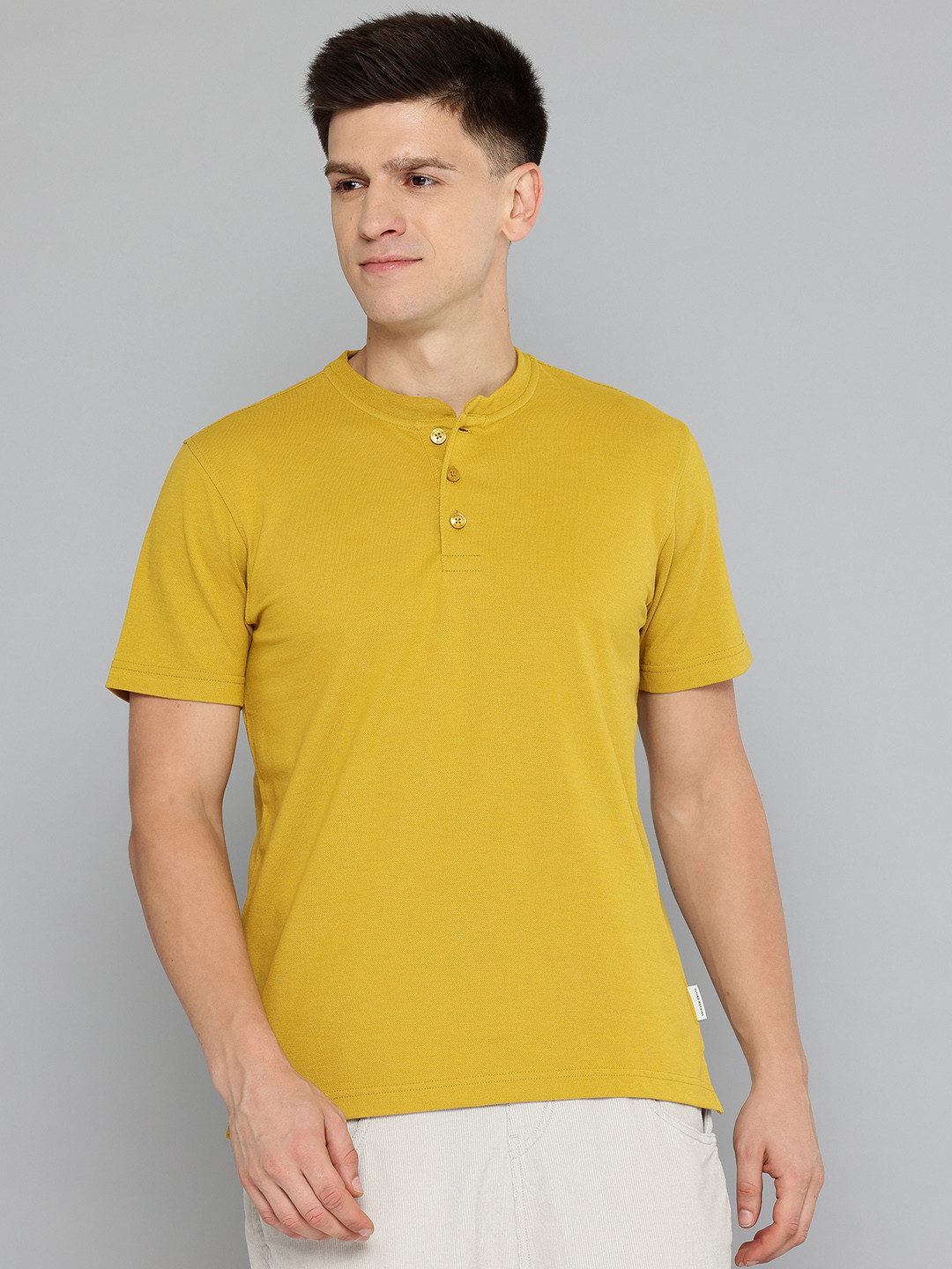 Flying Machine Men Henley Neck T-shirt