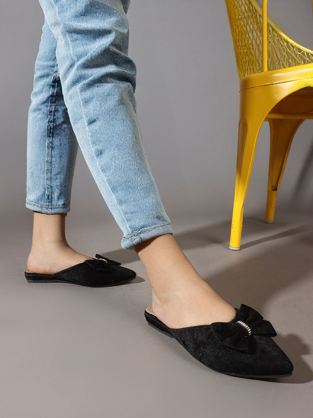 ICONICS Women Elegant & Feminine Comfort Bow Mules