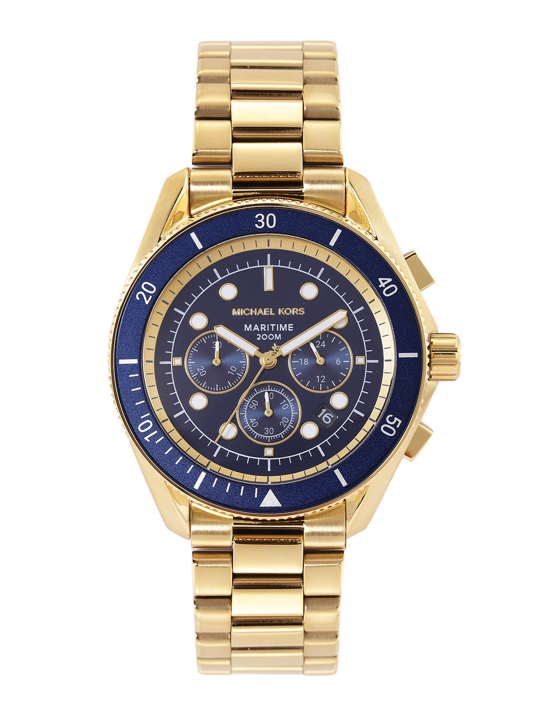 Michael Kors Men Maritime Patterned Dial Analogue Chronograph Watch MK9202I