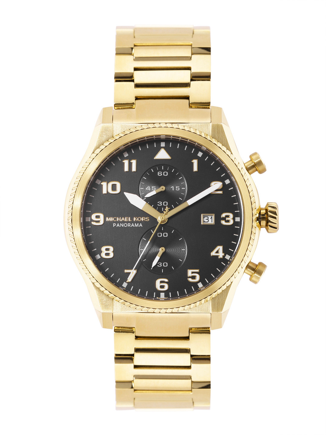 Michael Kors Men Panorama Bracelet Style Straps Analogue Chronograph Watch MK9195I