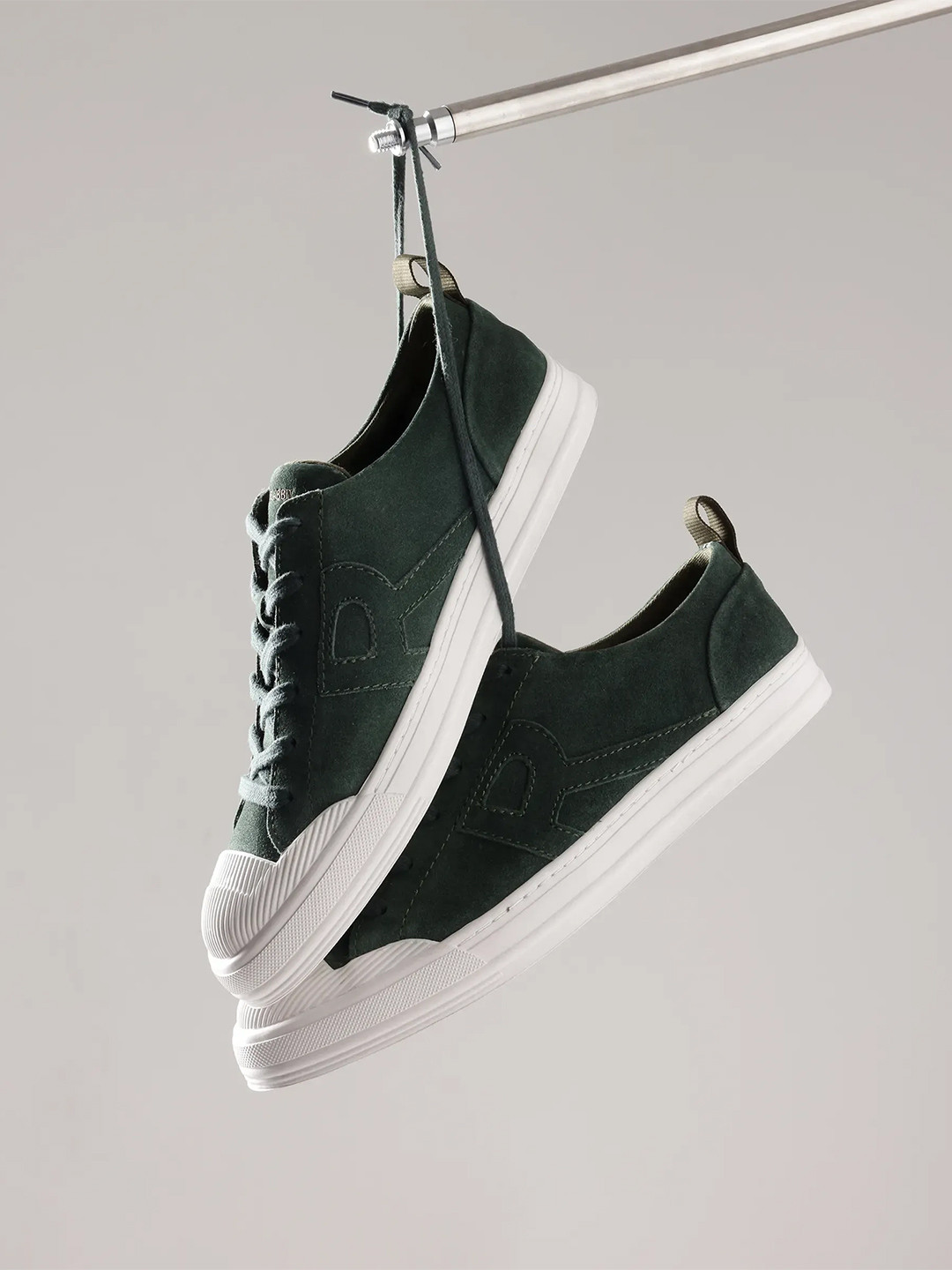 RARE RABBIT Men Sauron Green Suede Sneakers