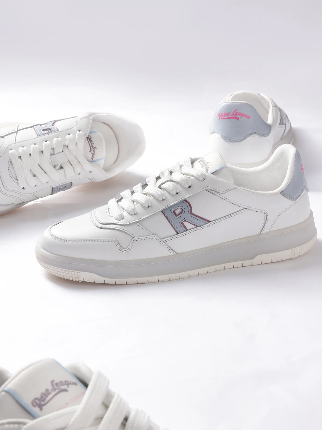 RARE RABBIT Men Leor Printed Leather Sneakers