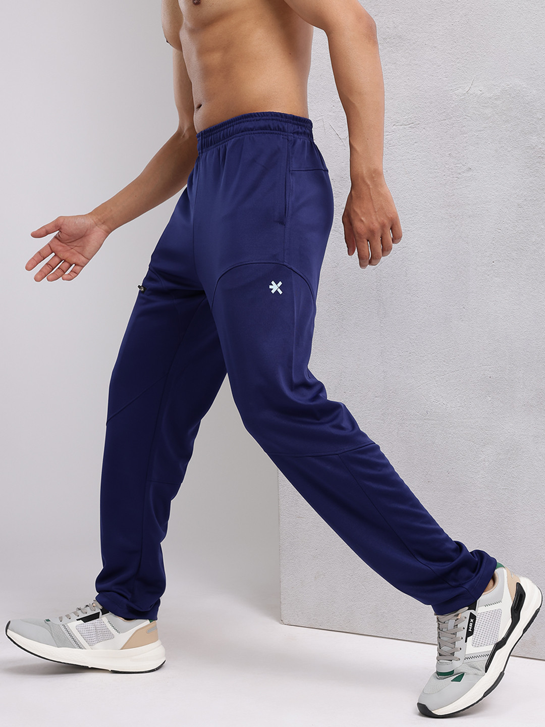 HRX by Hrithik Roshan Men Zip Detail Rapid-Dry Running Track Pants with Panelling Design