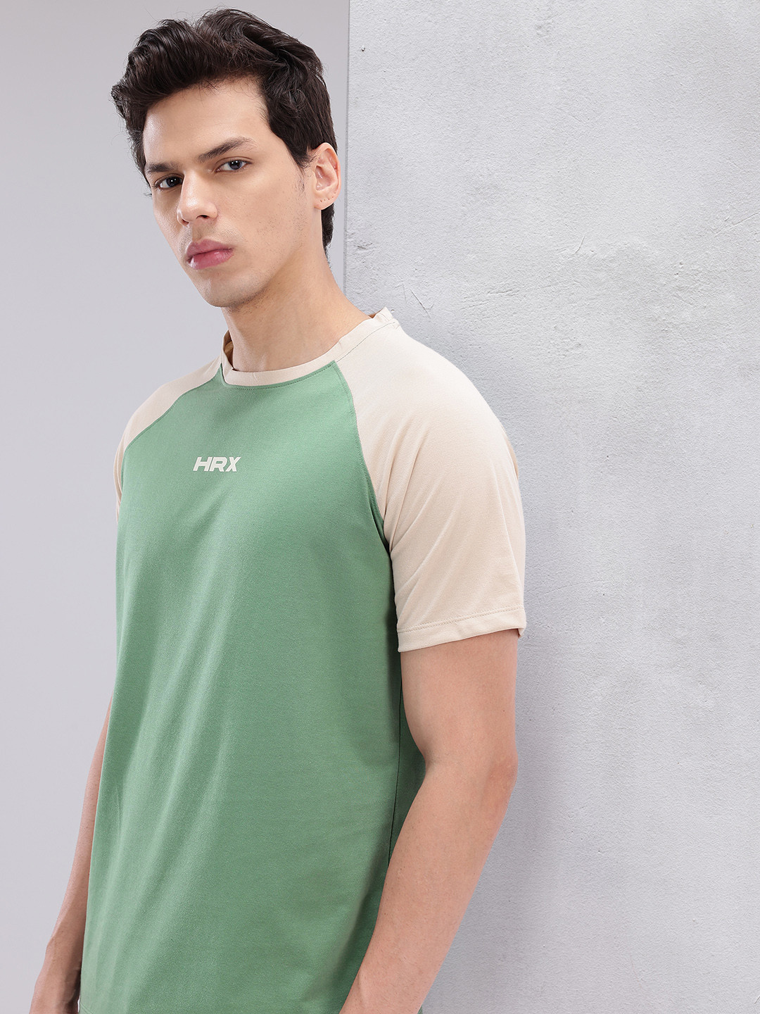 HRX by Hrithik Roshan Contrast Raglan Sleeve Lifestyle T-shirt