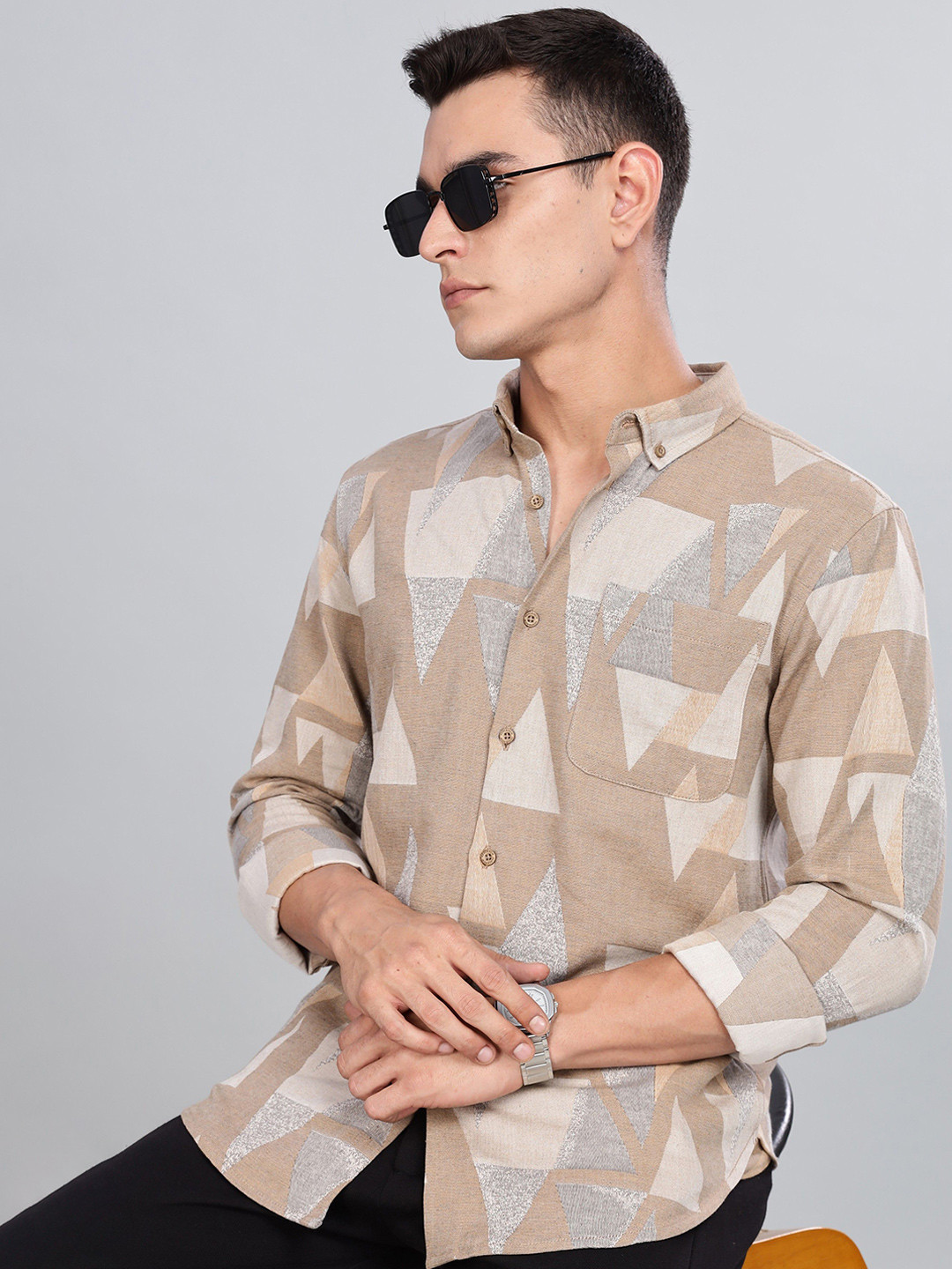 HERE&NOW Men Slim Fit Opaque Printed Casual Shirt