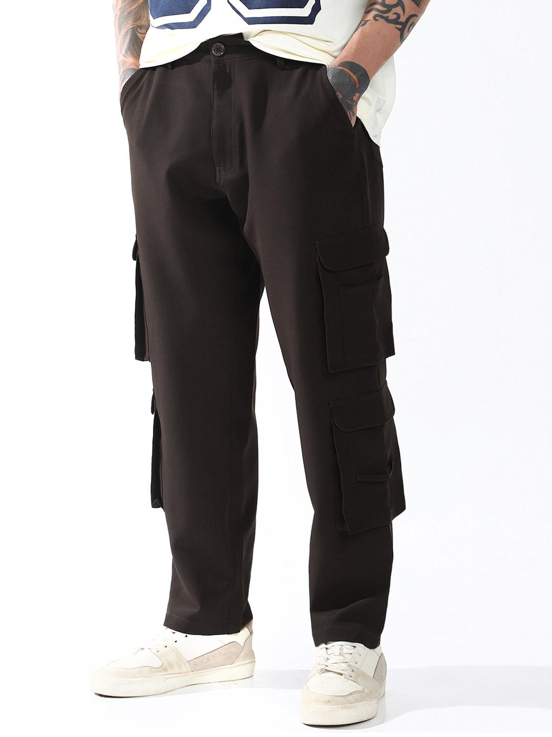 Hubberholme Men Relaxed Straight Leg Heavy Utility Cargo Korean Pants