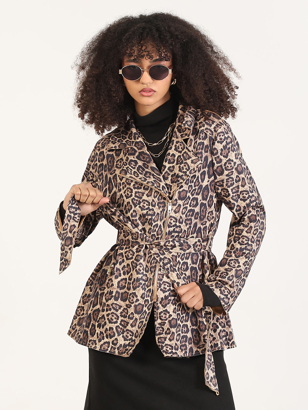 SHOWOFF Women Animal Printed Trench Coat