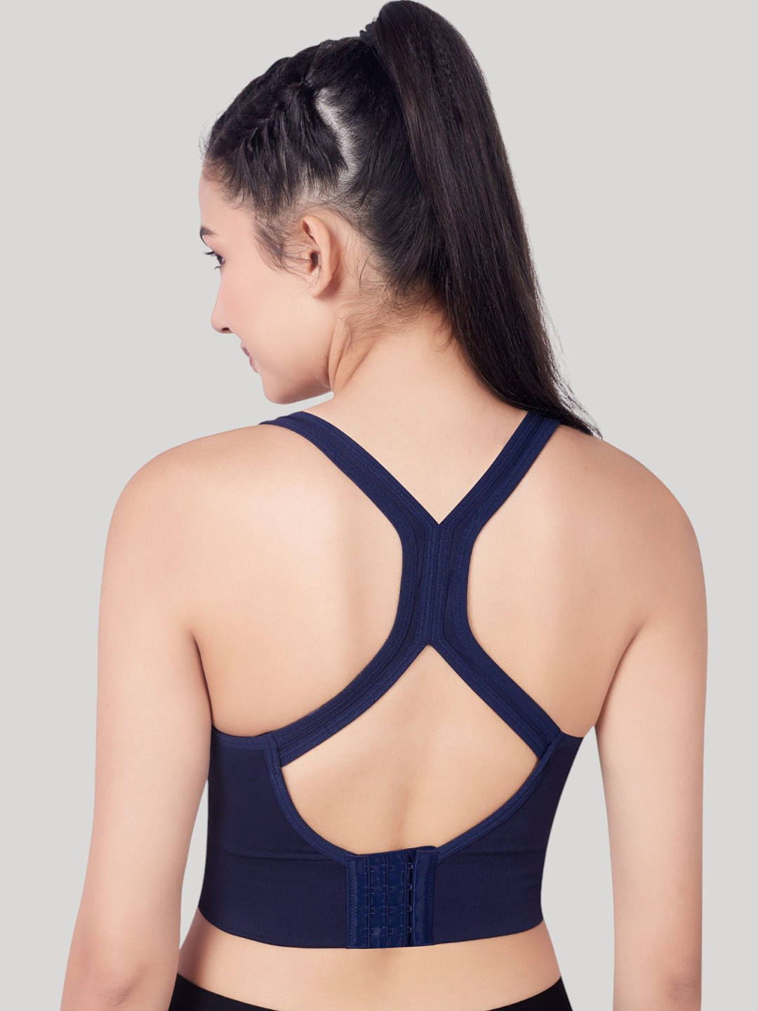 PLUMBURY Racerback Full Coverage Lightly Padded Sports Bra