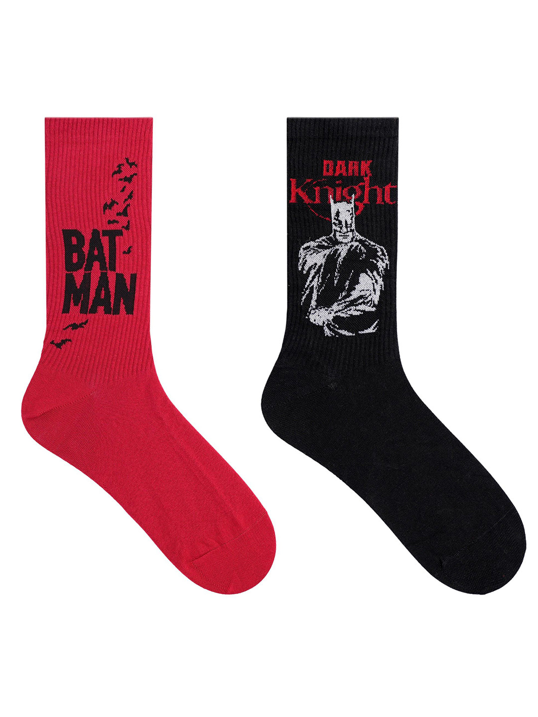 SocksXpress Men Pack of 2 Justice League Batman Dark Knight Crew Socks
